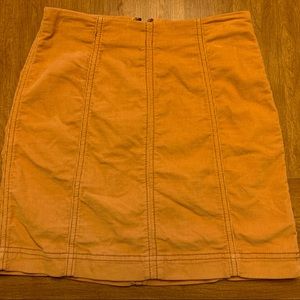 Free People Corduroy Miniskirt Yellow size 0